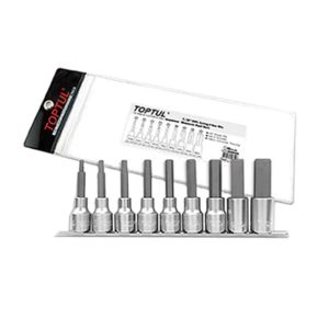 9PCS 1/2"Dr Long Hex Bit Socket Rail Set