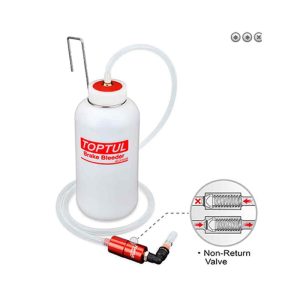 Brake bleeder valve w/reception bottle