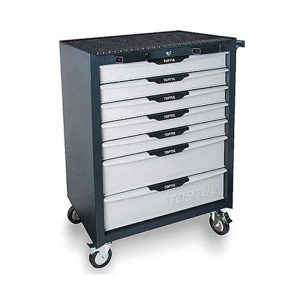 7 Drawer- Mobile Tool Trolley Black