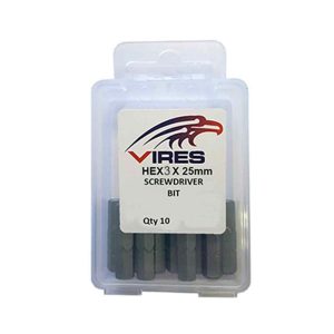 Vires 3mm Hex 25mm Screwdriver Bit Set 10pce