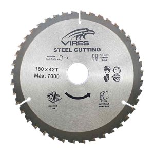 Vires TCT Steel Blade 180mm T42 30mm bore