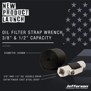 Oil Filter Strap Wrench 3/8" & 1/2" Capacity