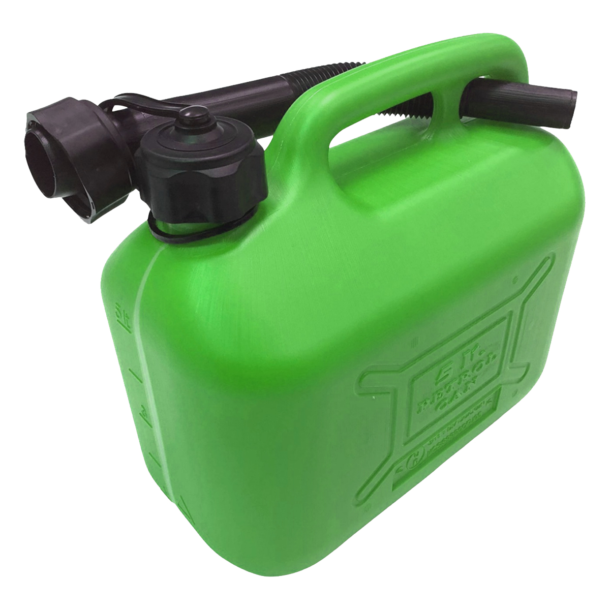5 Litre Green Plastic Fuel Can